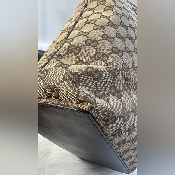 GUCCI Bag Handbag Tote Bag GG Canvas Brown - Picture 9 of 17